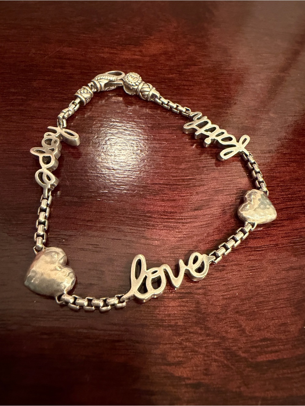 jai john hardy sterling silver words bracelet